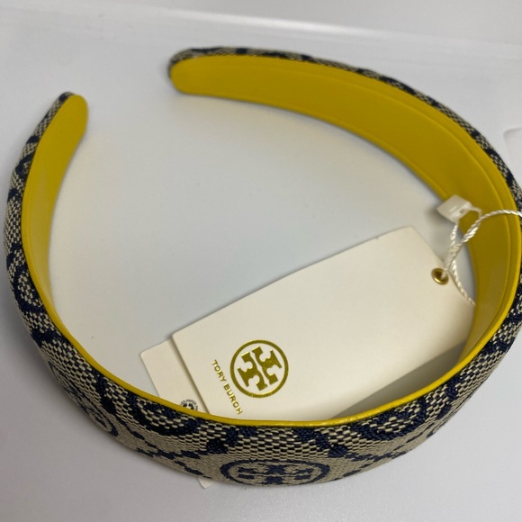 Tory Burch Monogram Logo Headband - New With Tag - Picture 3 of 6